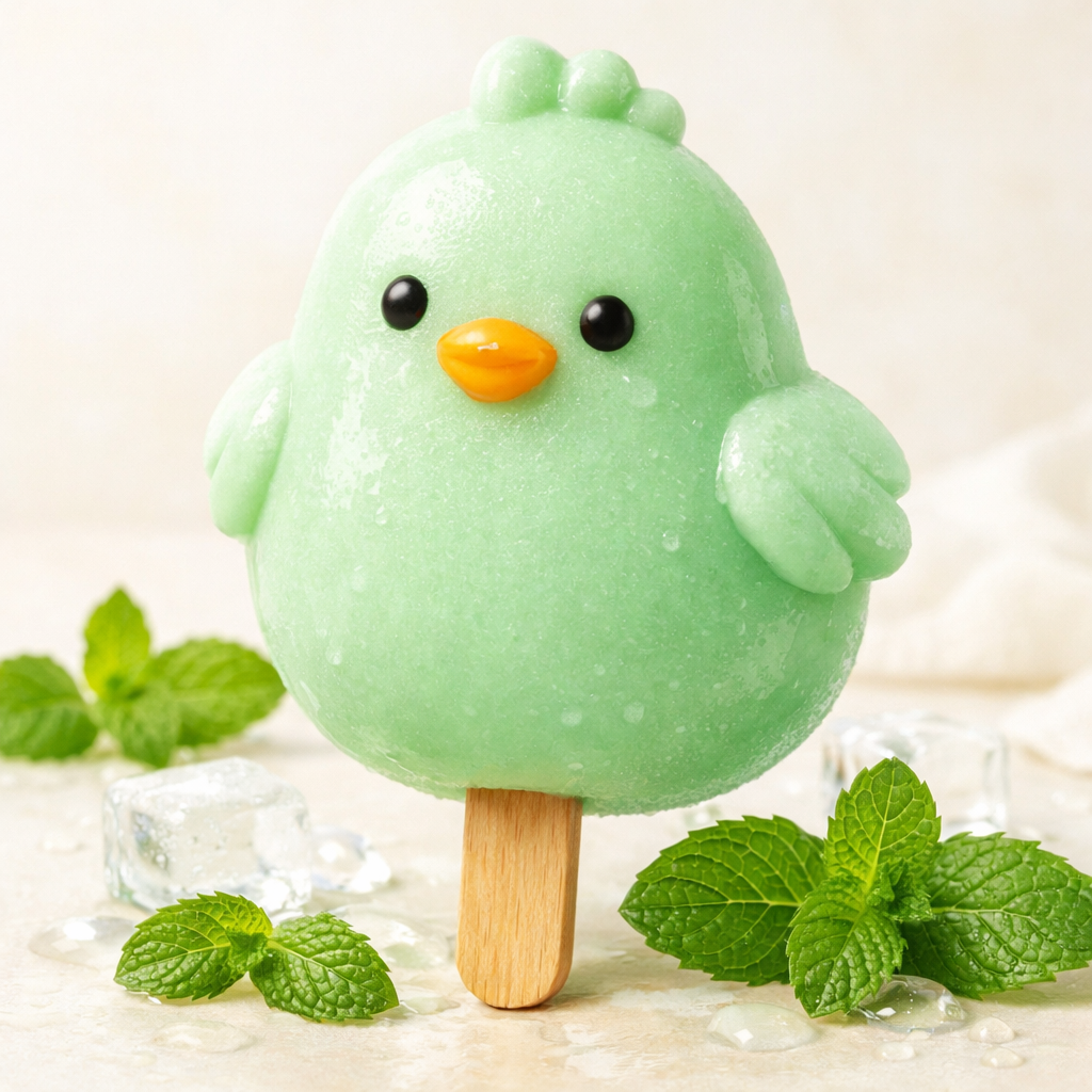 Fresh mint chicken pop with green color and mint leaves