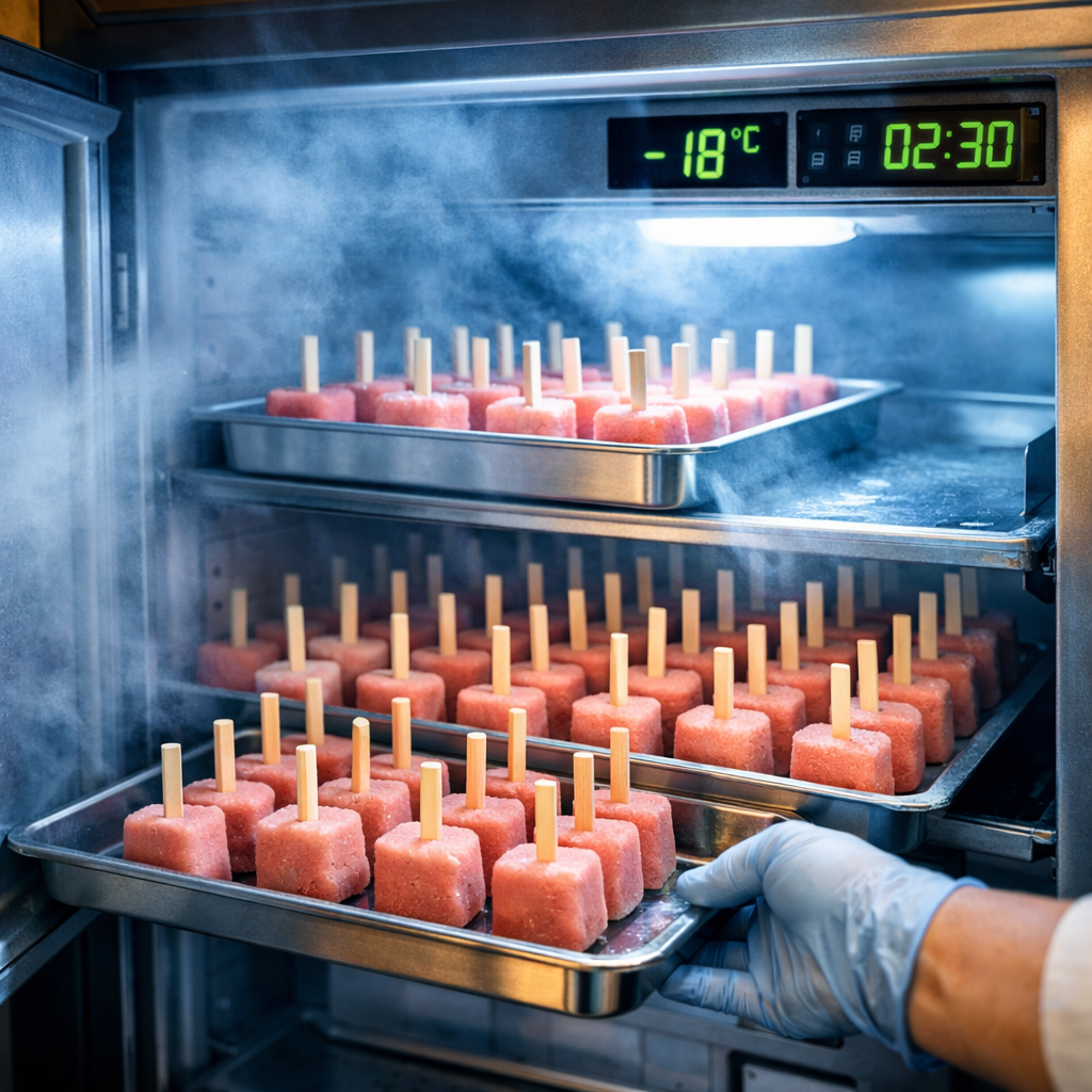 ChickPops in freezer for perfect texture