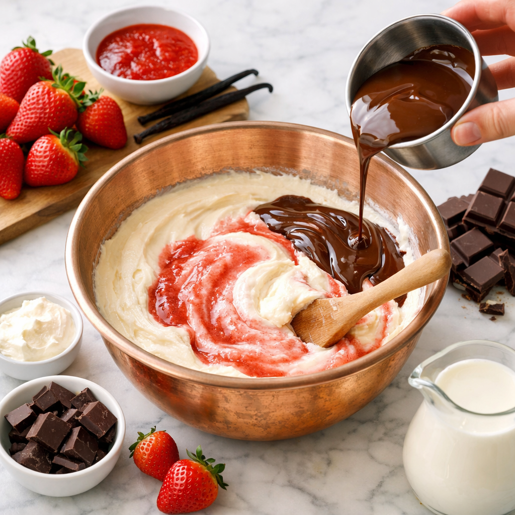 Mixing natural ingredients in a bowl