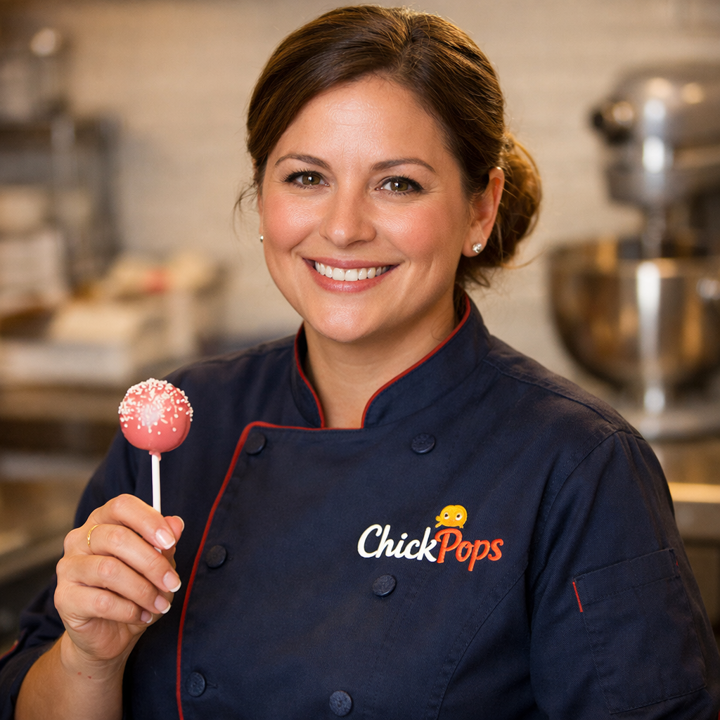 Anna, head chef and confectioner in her ChickPops apron